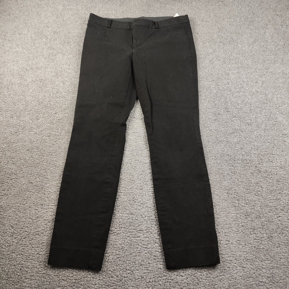 Banana Republic Pants Sz 6L Sloan Black Slim Leg Stretch Trousers EUC